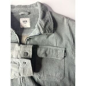 Katin Kane Corduroy Quality Zip Jacket Blue Men's XL Workwear Overshirt Cotton